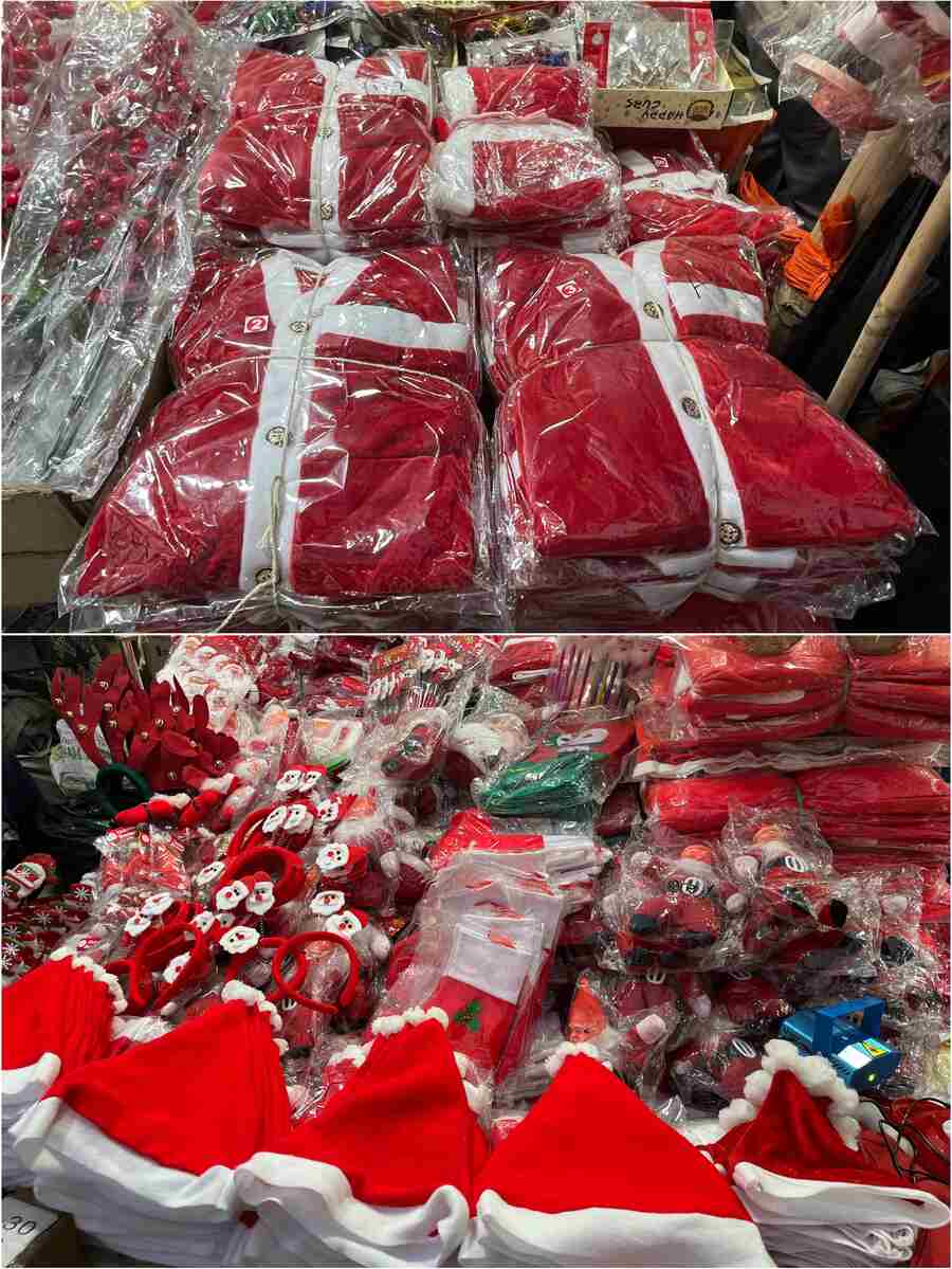 Dressing up as Santa? Costumes are available from sizes 0 to 5, starting from Rs 250 and going up to to Rs 600. Santa hats and hairbands are available at every nook and corner of New Market. The hats are priced at Rs 20, while the hairbands start from Rs 40 