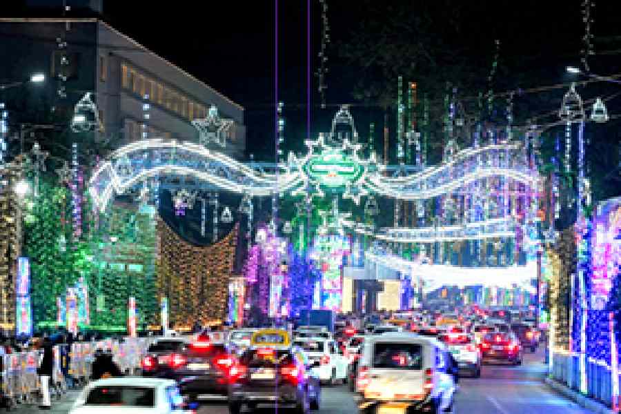 Christmas illumination on Park Street on Monday.