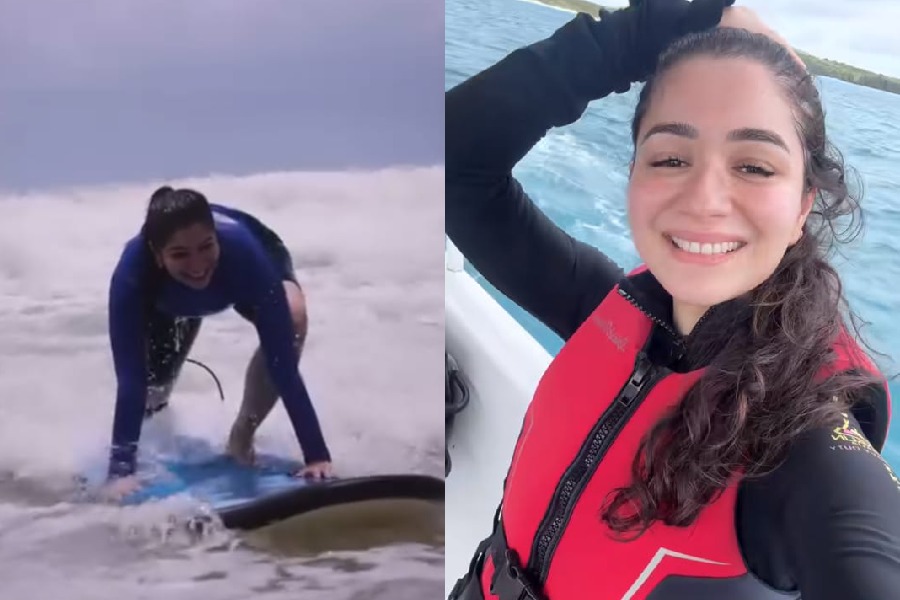 Sara Tendulkar indulged in surfing and enjoyed a yacht ride during her seaside vacation.  