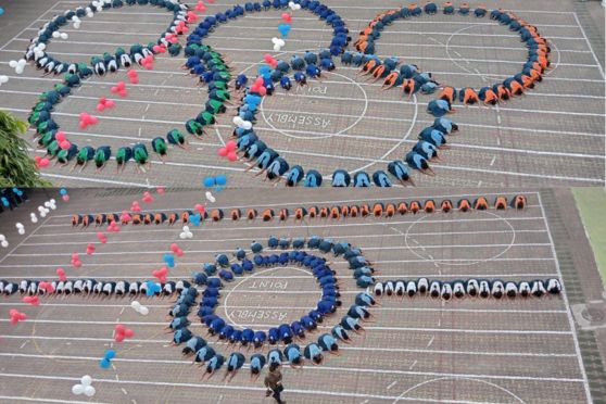 Marching in perfect synchrony, the students showcased the essence of unity in diversity, culminating in a dramatic unveiling of the Indian flag. Their second formation, an Olympic Ring, stood as a tribute to India’s outstanding achievements at the 2024 Paris Olympics, reflecting both pride and inspiration.