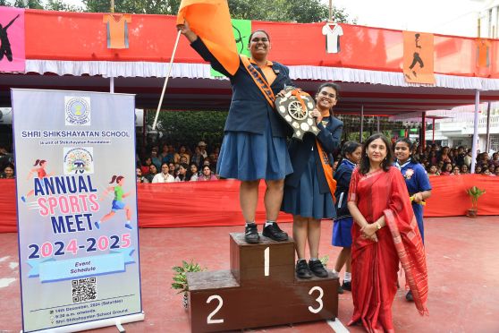 The Tug of War between alumni and the Student Council added excitement, as did the much-cheered teachers’ race. The day concluded with the announcement of Satavisha House as the overall champion, celebrated with medals, certificates, and thunderous applause. Senior Coordinator Ms Ambika Malaviya delivered the vote of thanks, and the National Anthem brought the event to a solemn close, leaving everyone inspired by the values of sportsmanship and resilience. Shri Shikshayatan School’s Annual Sports Meet 2024 was a resounding success, blending athleticism with holistic growth, and setting an exemplary standard for future events.