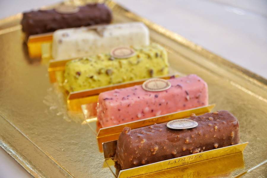 The Christmas menu has four items. The first on the must-try list are the finger patisseries that come in five variants — Chocolate Caramel Hazelnut Finger, Raspberry Rose Finger, Pistachia Finger, Pecan Vanilla Finger, and Barre Chocolate. Priced at Rs 440, the fingers are creamy, crunchy bites