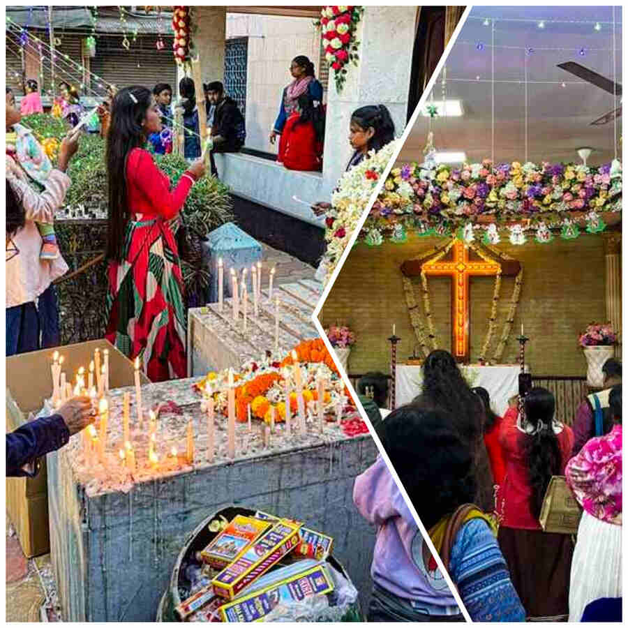 Devotees gather at St Paul’s Church, Kabardanga, to offer prayers to the Lord. Thereafter, they enjoyed a vibrant Xmas fair organised by the church