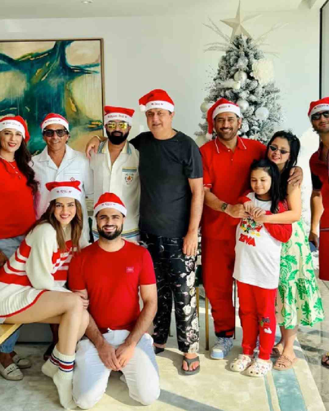 Kriti Sanon celebrated Christmas with rumoured boyfriend Kabir Bahia and former Team India skipper Mahendra Singh Dhoni, who dressed up as Santa Claus. Dhoni’s wife Sakshi Singh was also present.  