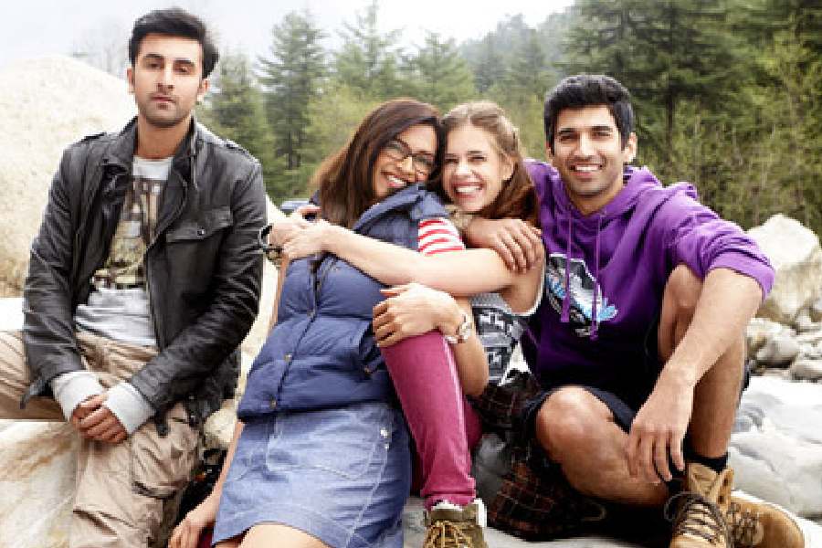 (left to right) Ranbir Kapoor, Deepika Padukone, Kalki Koechlin and Aditya Roy Kapur in Yeh Jawani Hai Deewani