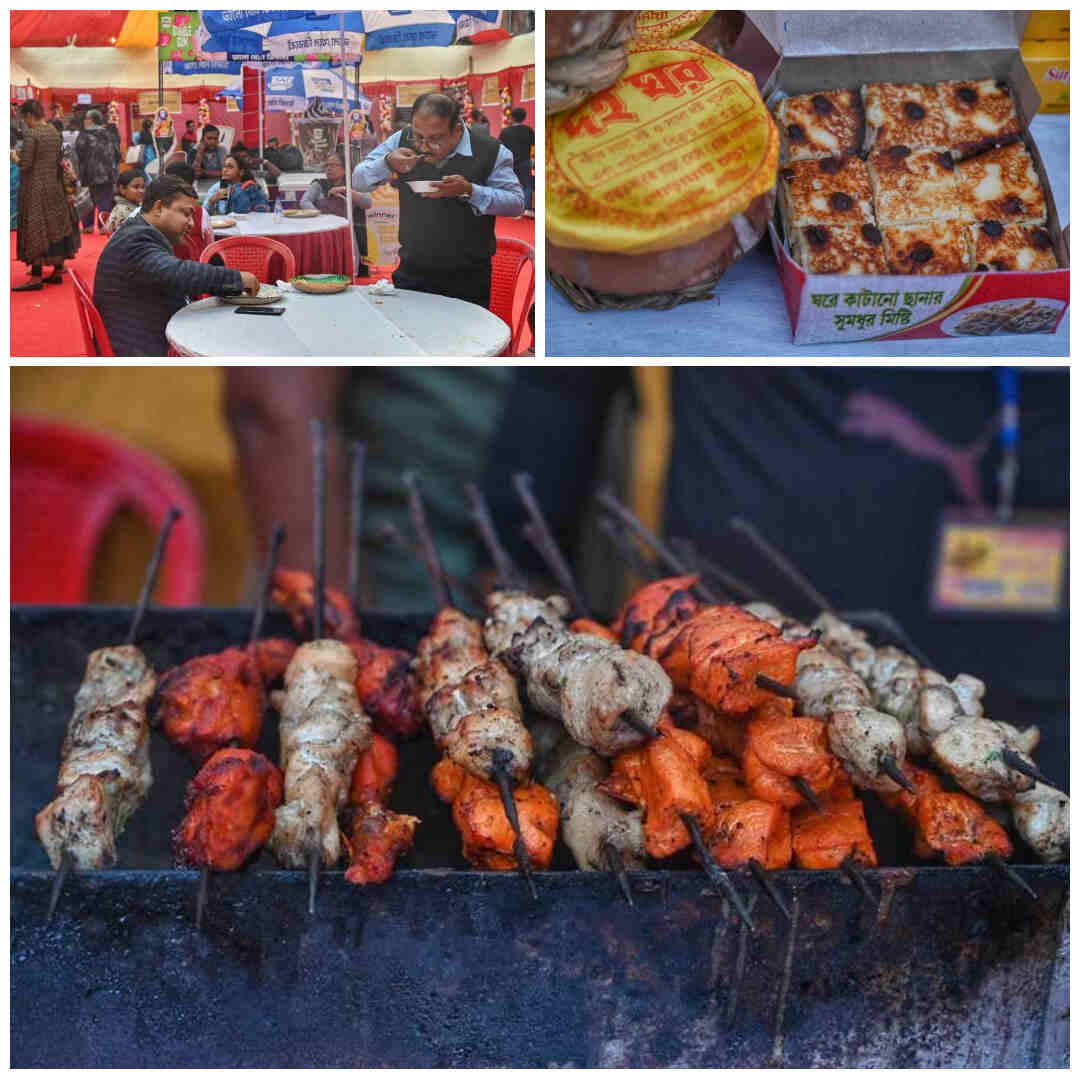 Food connoisseurs indulge to their heart’s content at Rajbaritey Rajbhog - a food festival - at Sovabazar Rajbari on Friday. The event ends on December 29