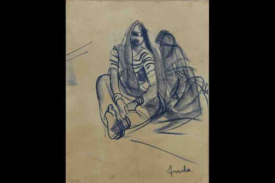 ARC002 Anita Roy Chowdhury. Charcoal on paper. SIZE11.5 15 INCH