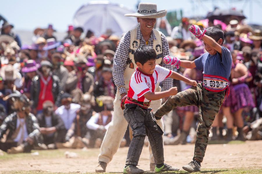 Brawl of innocence: Children square off against one another too to solidify friendships. 