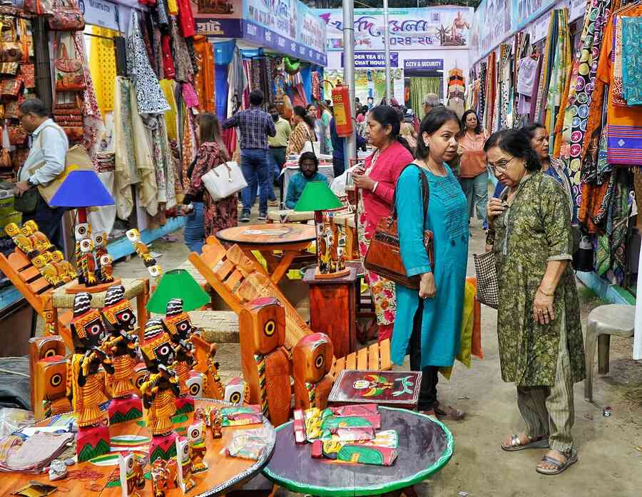 Visitors at the State Khadi Mela on Monday. The fair will be held till January 5 