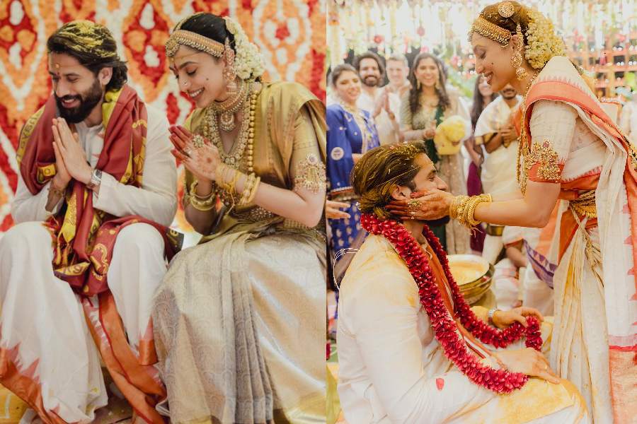 Actor-couple Sobhita Dhulipala and Naga Chaitanya tied the knot on December 4 in a traditional Telugu ceremony at Annapurna Studios, owned by the latter’s family in Hyderabad’s Banjara Hills. 