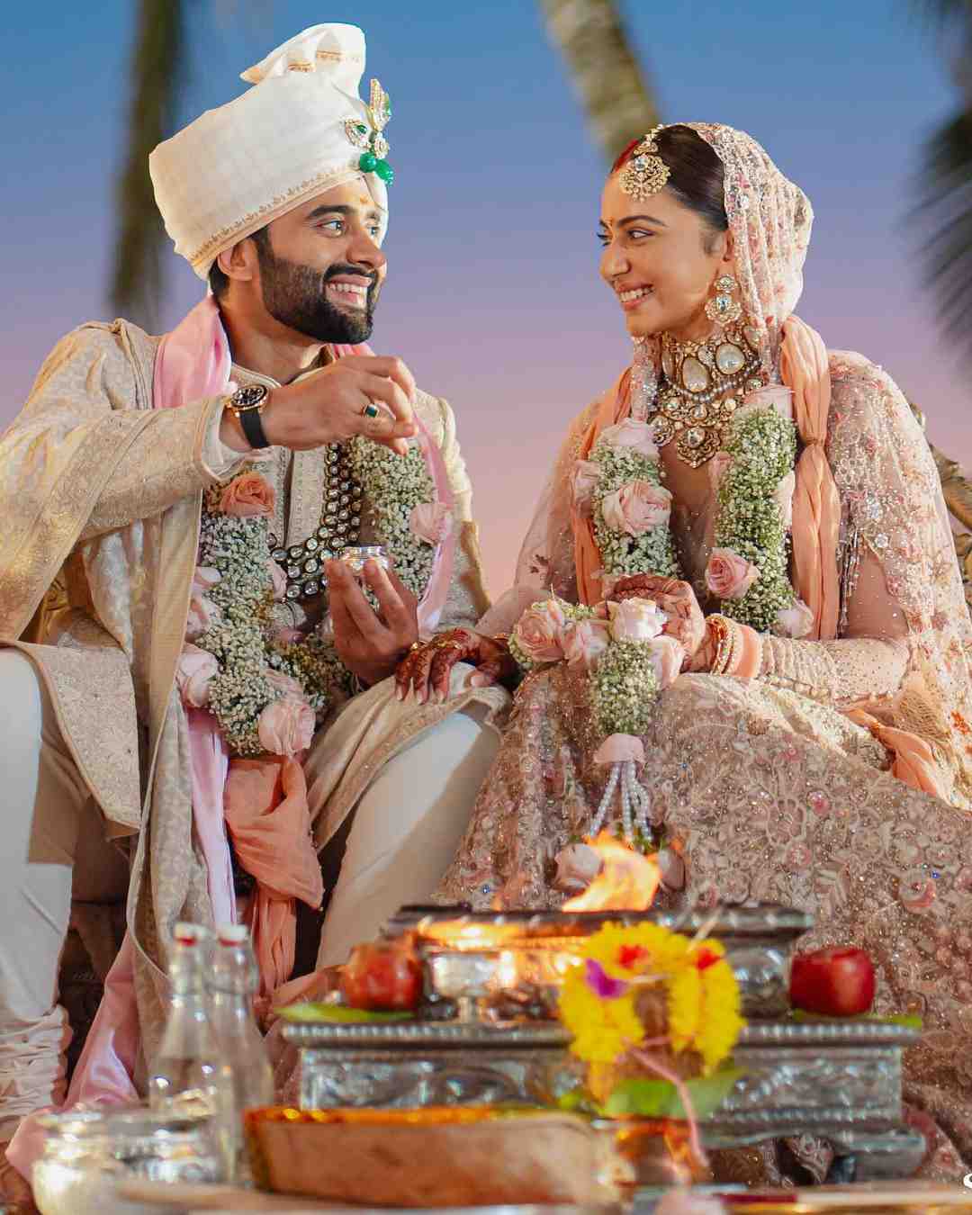 Actress Rakul Preet Singh tied the knot with actor-producer Jackky Bhagnani on February 21 in a beach wedding in Goa.
