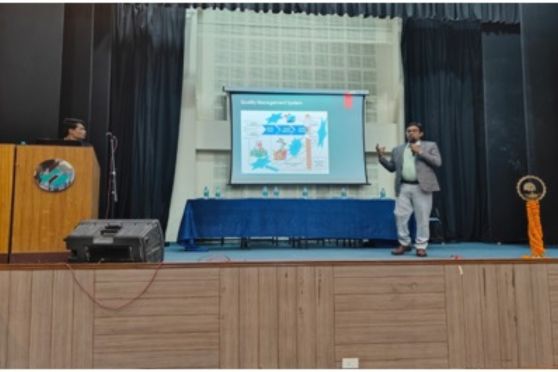 Samrat Sanyal addressing the students during his session