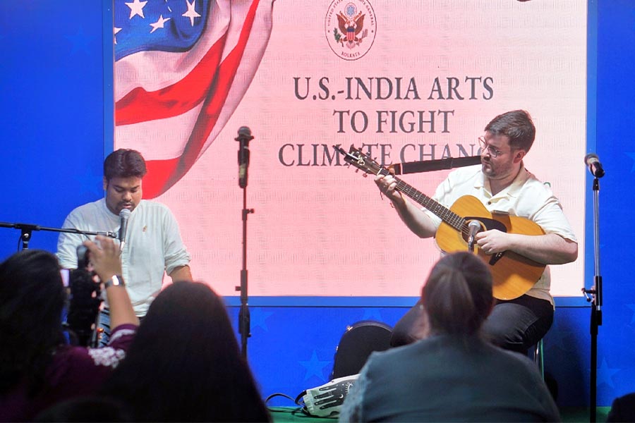 The evening had a musical performance by Sukrit Sen and (right) Justin Kahn.