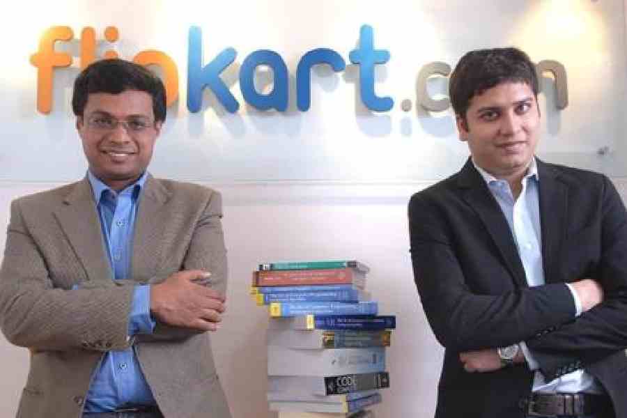 Flipkart founders Sachin Bansal (left) and Binny Bansal