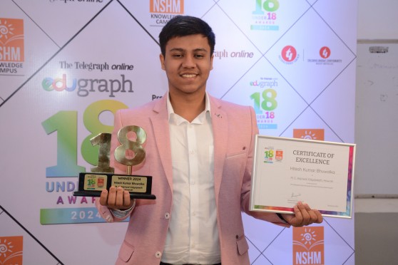 Hitesh Kumar Bhuwalka, the winner of The Telegraph Online Edugraph 18 under 18 awards