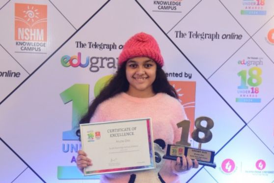 Aruna Das, Singer, winner of The Telegraph Online Edugraph 18 under 18 Awards 2024.