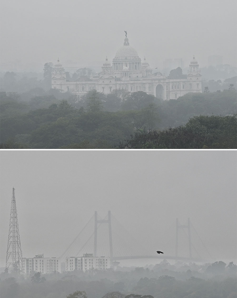 It was a partly cloudy sky with mist and fog in the morning for Kolkata on Tuesday  