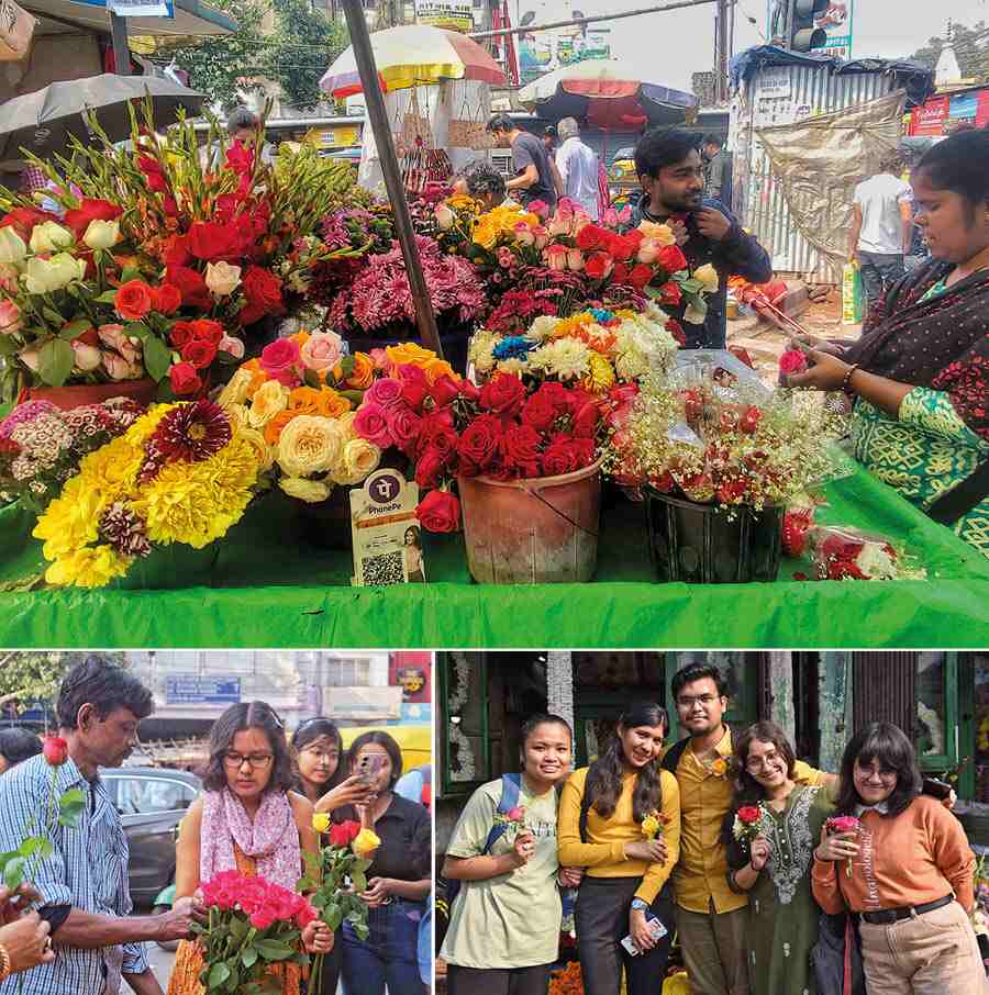 The young and the young at heart celebrated Rose Day on Wednesday by exchanging flowers with their loved ones   
