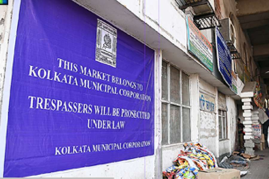 A KMC poster put up on Wednesday asserts that the civic body is the owner of the market.