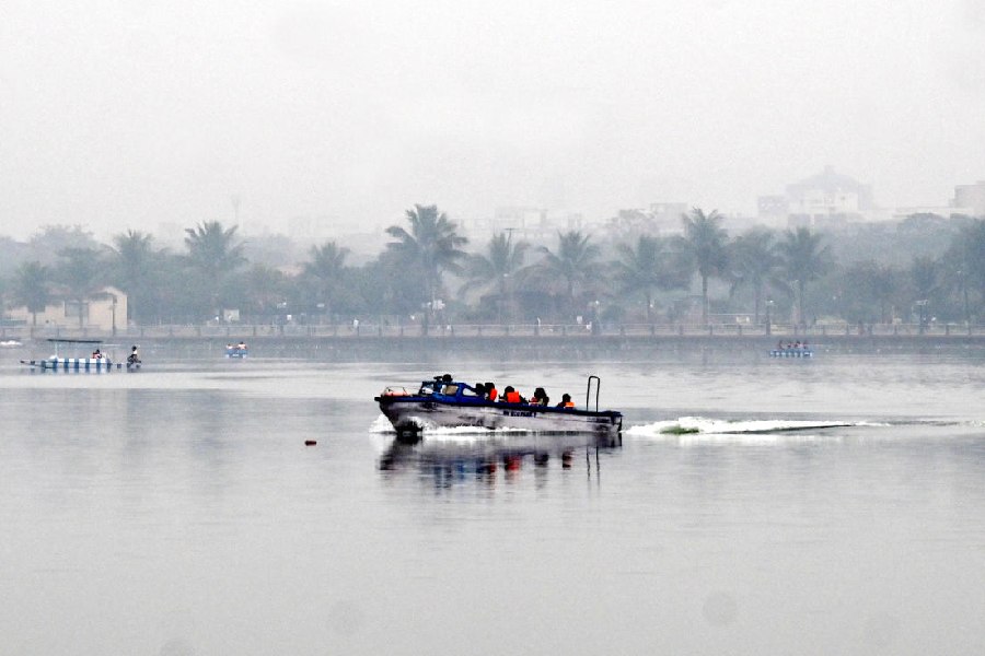 A petrol speedboat at Eco Park 