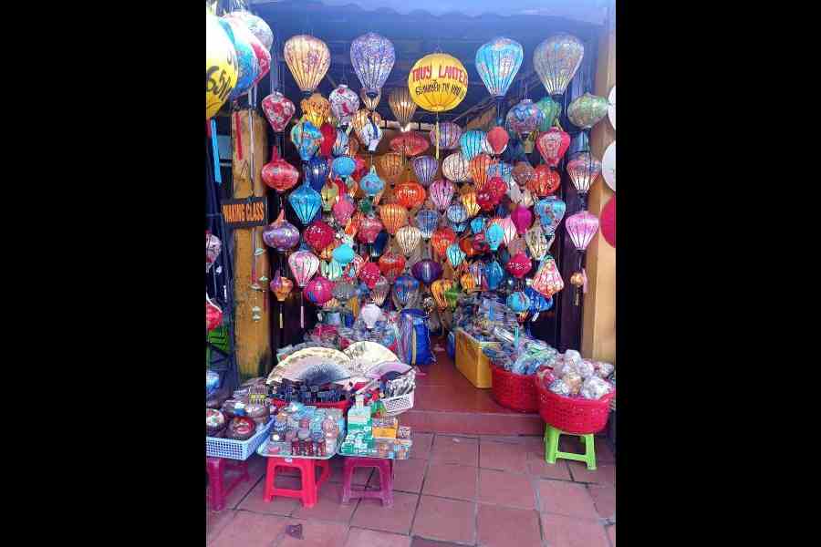 A shop displaying colourful lanterns at Hoi An