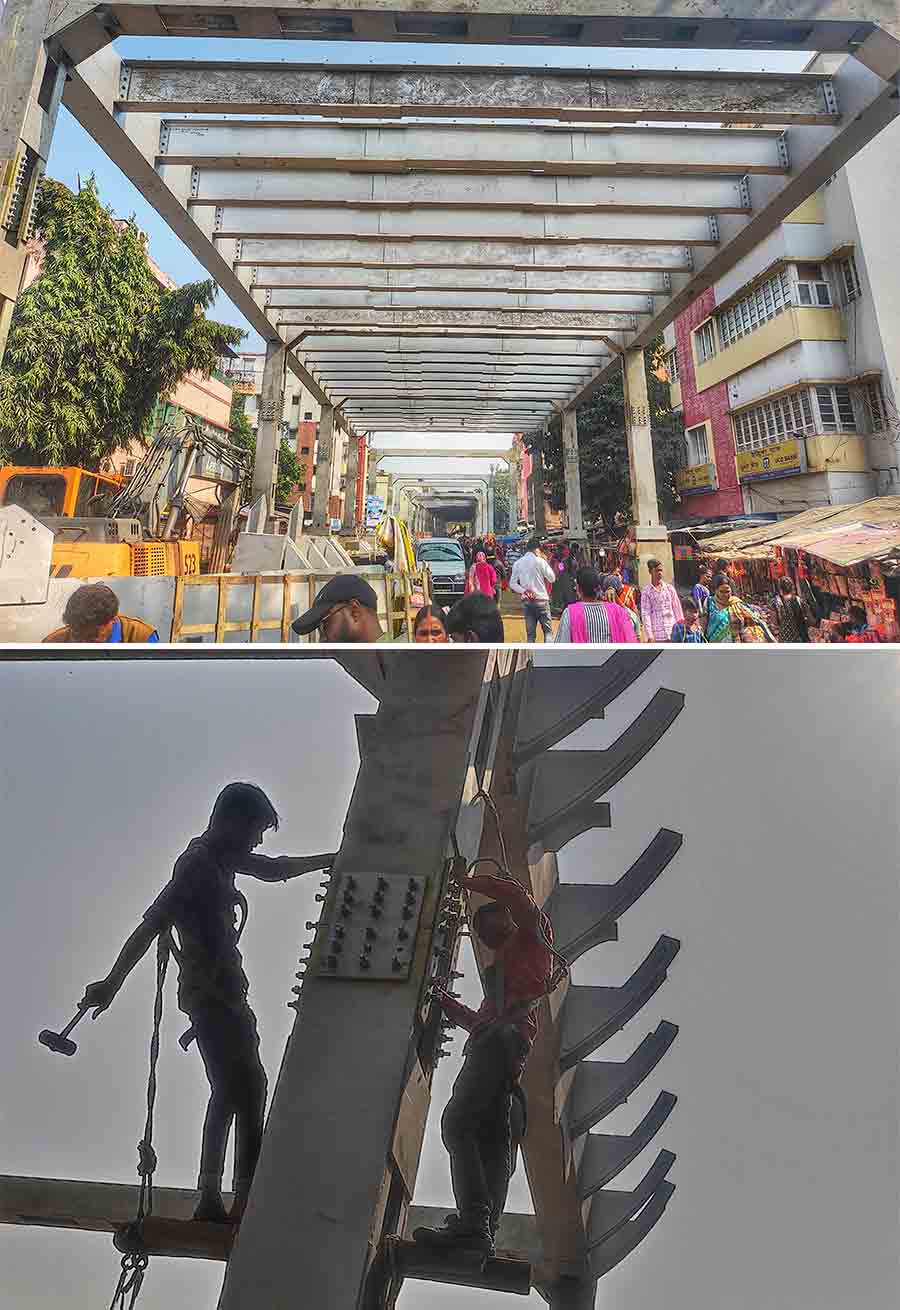Construction of Kalighat Skywalk is underway. The project will be ready by this year   