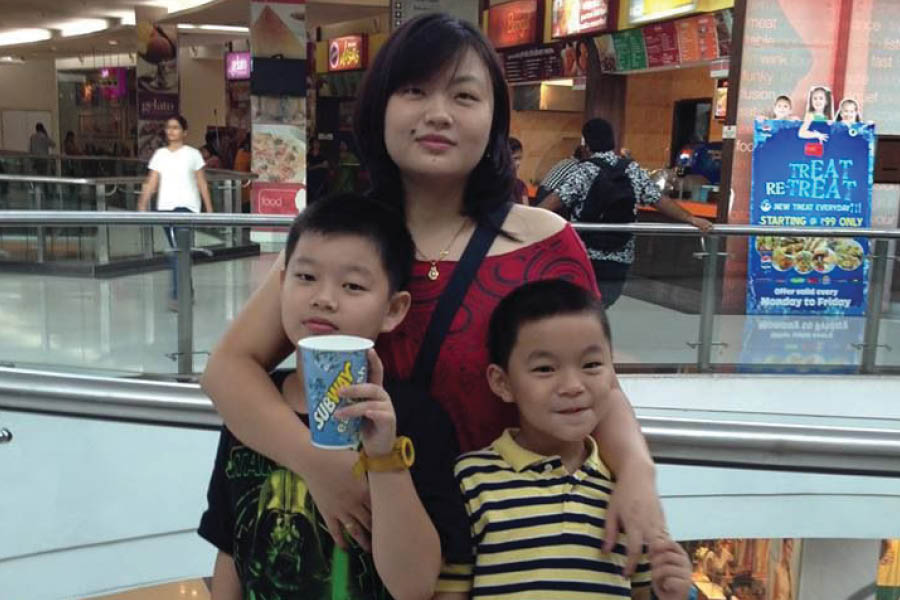 Chef Katherine Lim with her sons