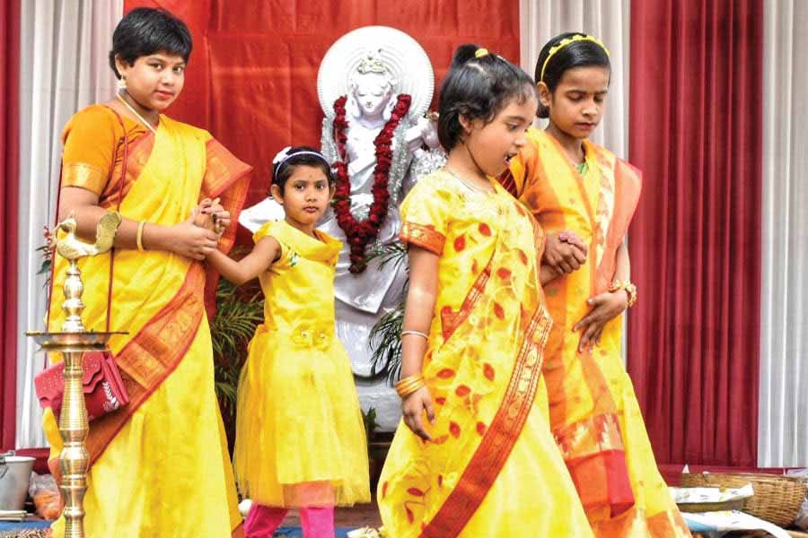 In pictures: Students and not-so-young Kolkatans offer ‘anjali’ to Saraswati on Vasant Panchami