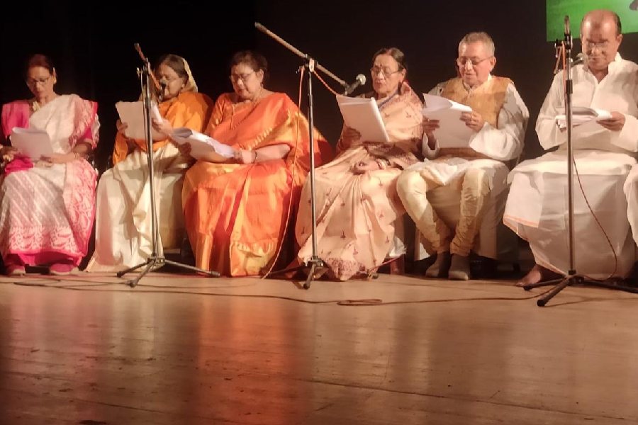 An audio drama by Madhuram members at Rabindra Okakura Bhavan
