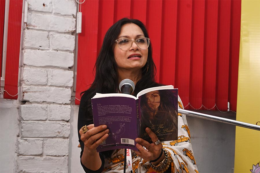 Maria Goretti spoke about her inaugural volume of poems, ‘To the Moon and Back’, on February 10 at AKLF 2024