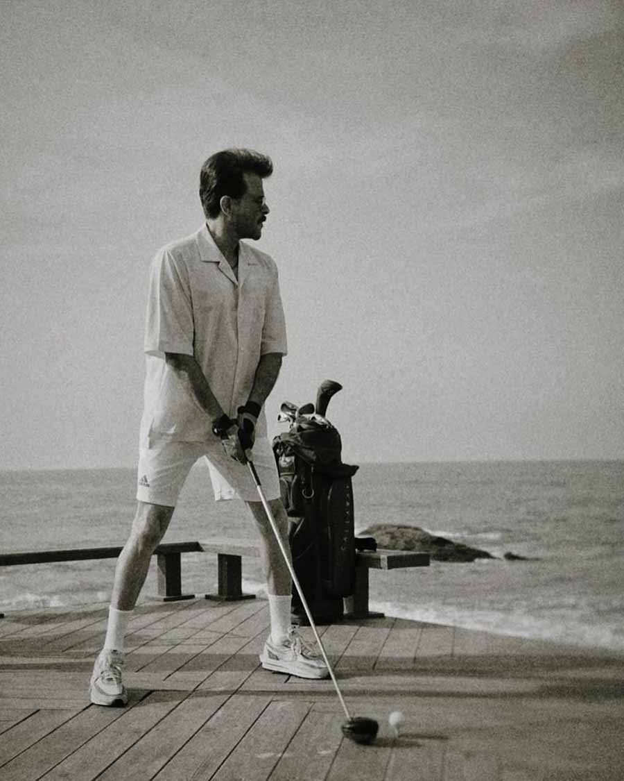 Anil, who played the antagonist Shailendra Rungta, a.k.a Shelly in the series, posed with a golf stick against the backdrop of an ocean during the shoot. 