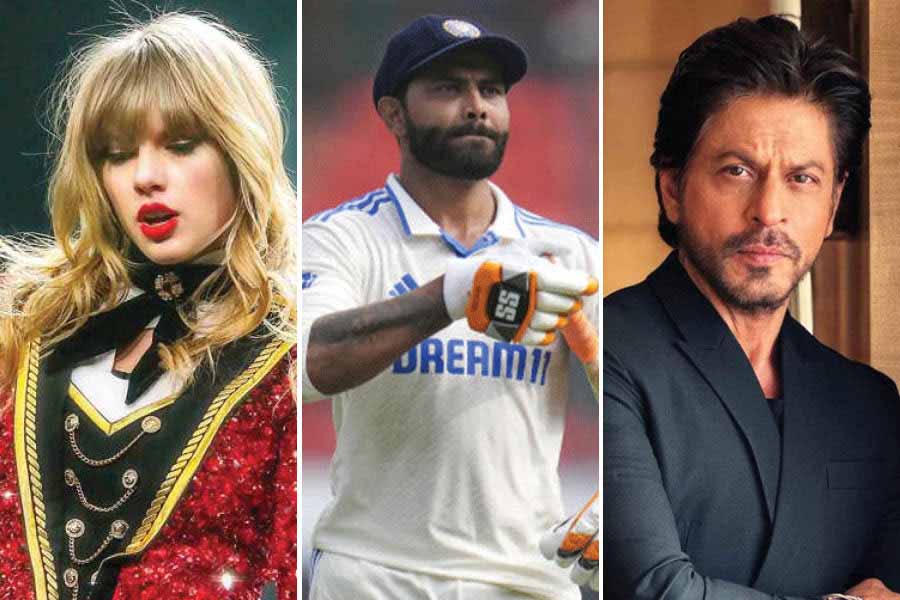 (L-R) Taylor Swift’s support for Joe Biden, Ravindra Jadeja and his dad, Shah Rukh Khan’s diplomacy, and more in this week’s satirical wrap-up