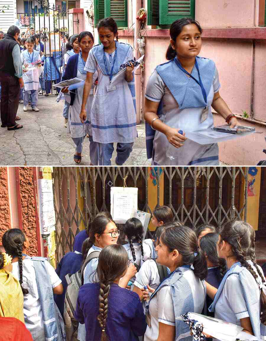 More than eight lakh students started writing the HIgher Secondary examinations, conducted by the West Bengal Council of Higher Secondary Education for Class XII students. The exams began on February 16 and will end on February 29 