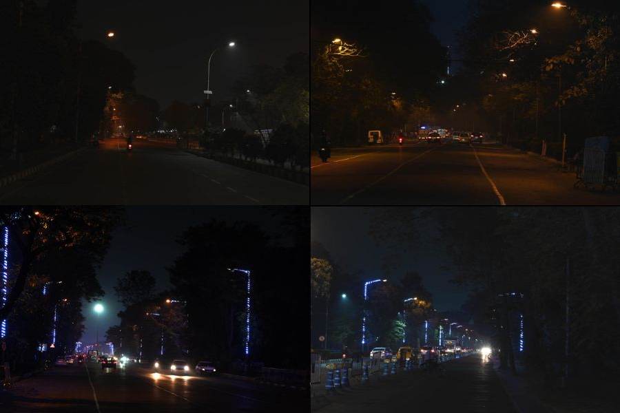 Four of the five roads that the police have flagged in a communication to the Kolkata Municipal Corporation for their poor illumination.