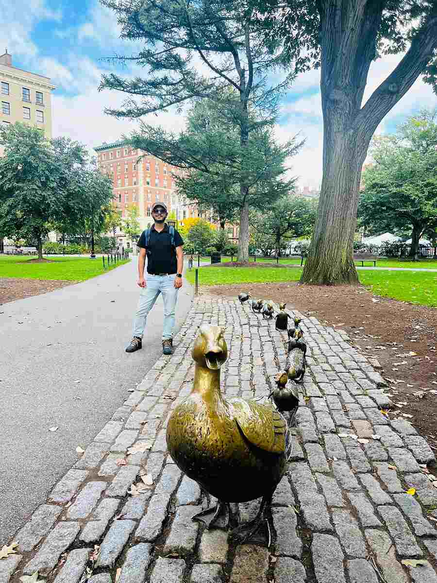 The famous Make Way for Ducklings sculpture in Boston’s Public Garden. I found out that these ducks are quite famous (and each has a name — Mallard, Jack, Kack, Lack, Mack, Nack, Ouack, Pack, and Quack)