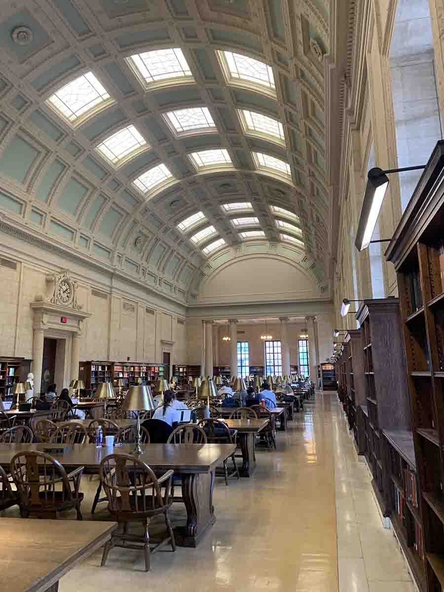 The reading room at Harvard Library is astonishingly beautiful
