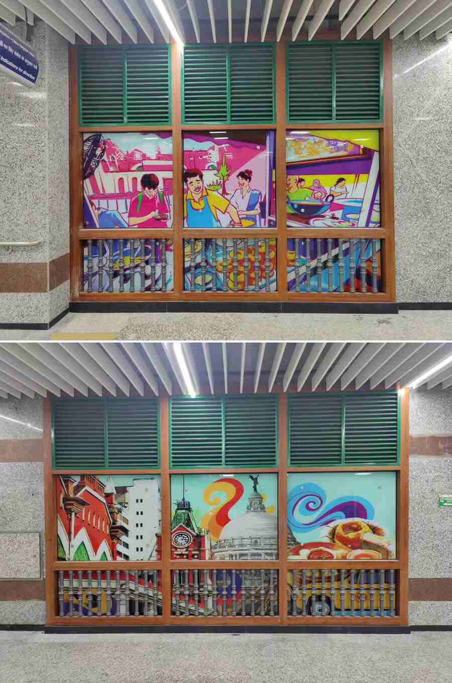 Fresh decorative panels at Esplanade Metro station, the interchanging station between the east-west Green Line and the north-south Blue Line
