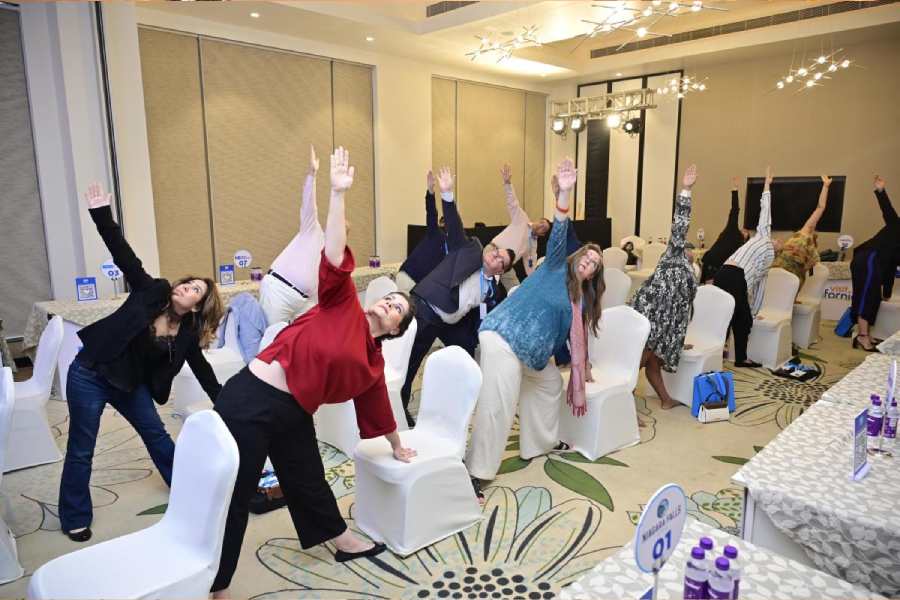 In one of the sessions held for the PR delegations, a quick round of exercise and freehand workout was also carried out.