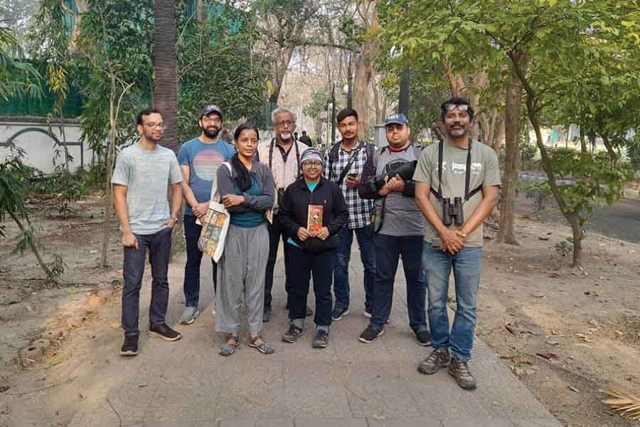 Participants of the Great Backyard Bird Count photowalk at Rabindra Sarobar on February 17 morning