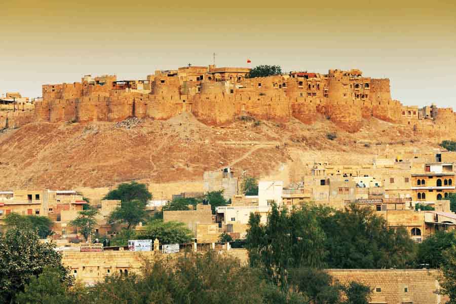 A view of Jaisalmer Fort during sunset
