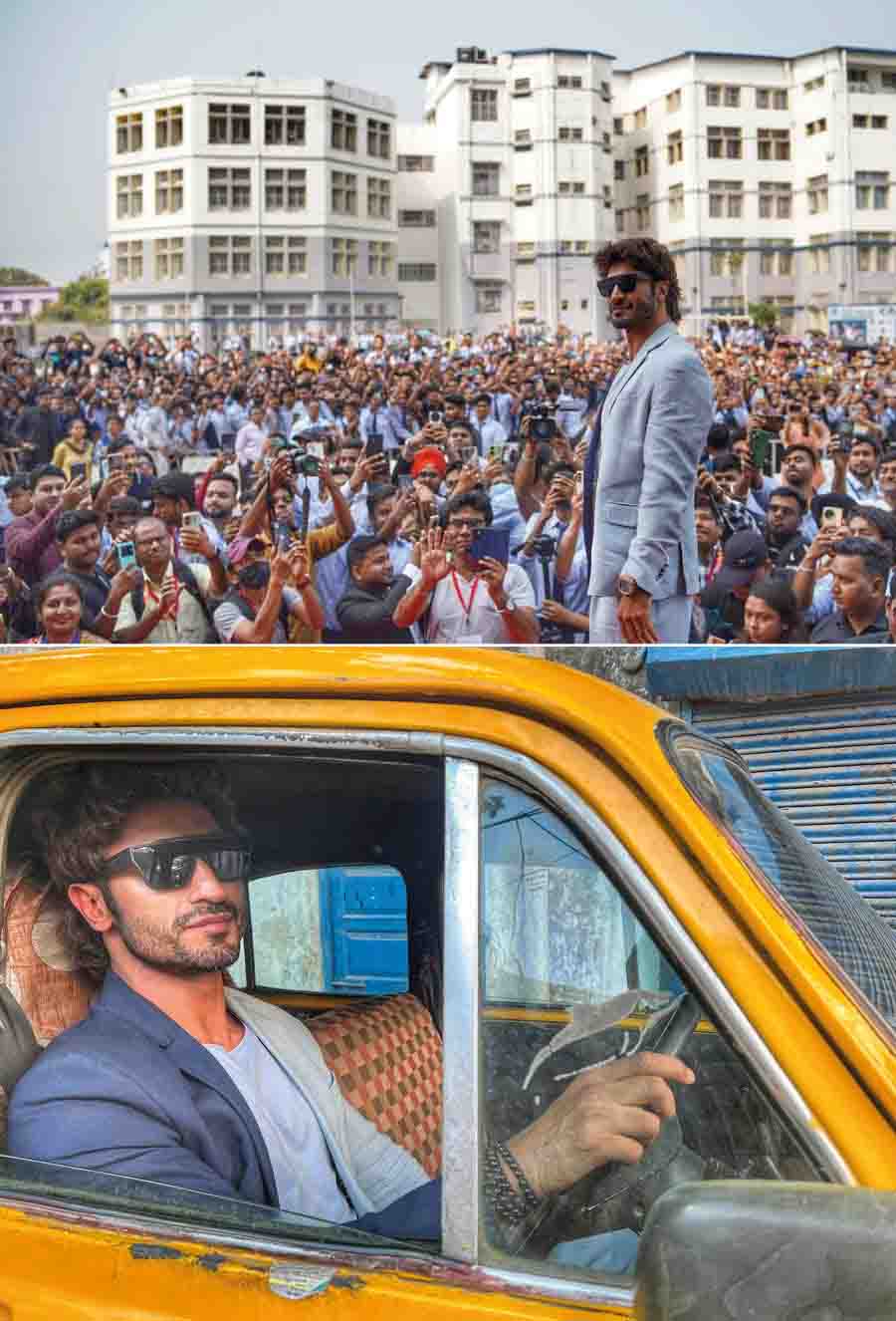 Actor Vidyut Jammwal was in Kolkata to promote his new film 'Crakk: Jeetegaa toh Jiyegaa'. He interacted with his fans and enjoyed Bengali snacks and sweets from roadside stalls