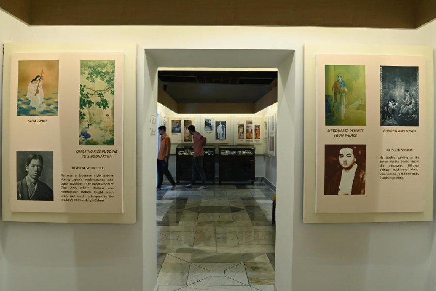 A view of the refurbished Japan Gallery at Rabindra Bharati Museum at Jorasanko Thakurbari.