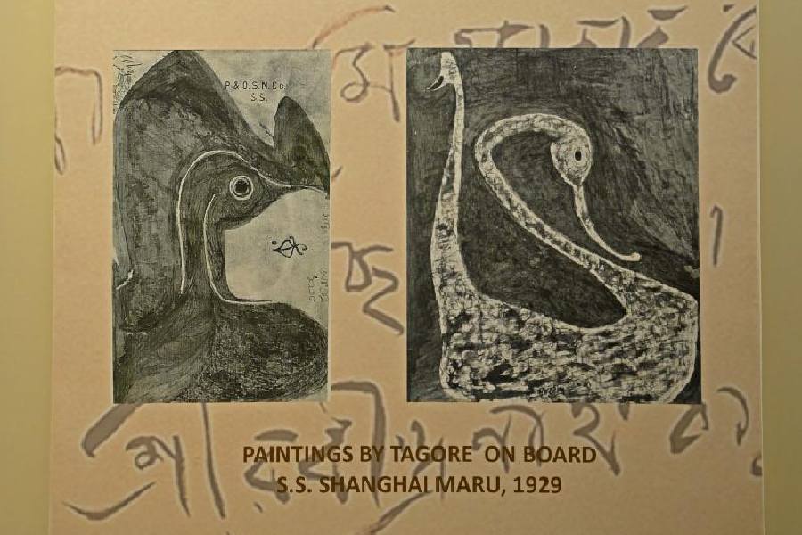 Paintings done by Rabindranath Tagore on board-  a ship to Japan in 1929