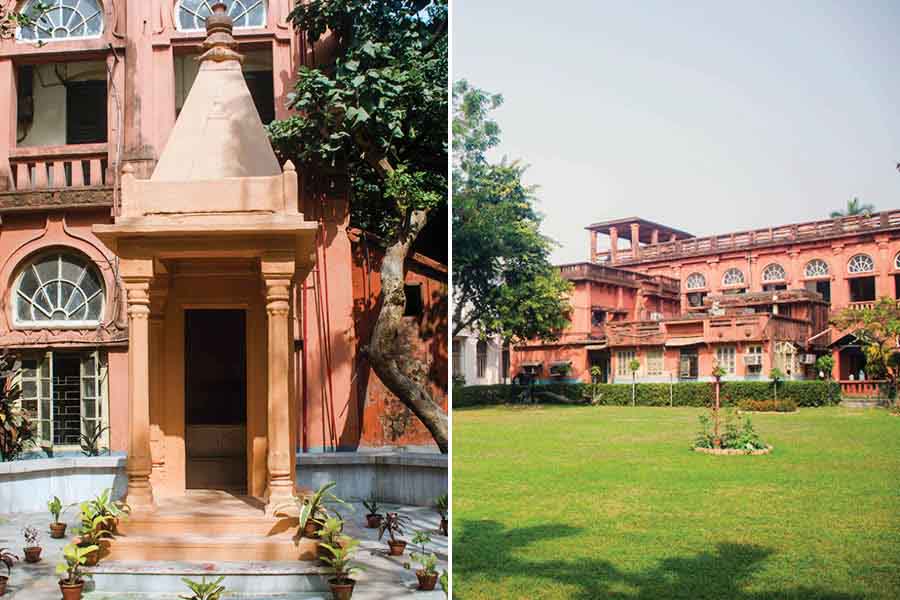 Memorial of Jagadis Chandra Bose and (right) the complex at Basu Vigyan Mandir