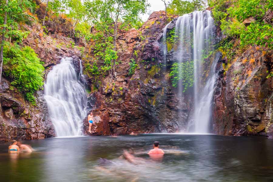 One of the swimming holes at Florence Falls, inside Litchfield National Park, in Australia's Northern Territory