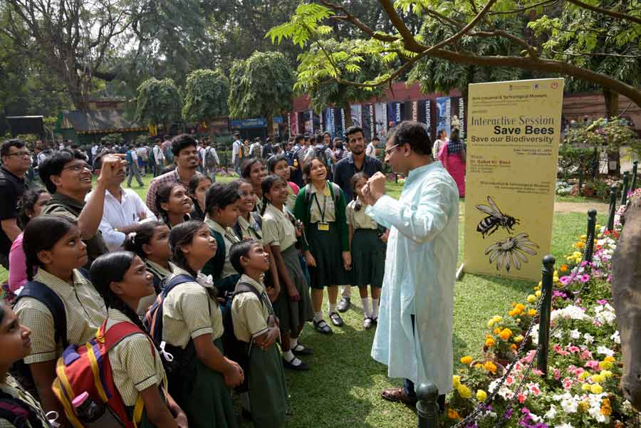 An interactive session on 'Save Bees – Save our Biodiversity' was held by Saikat Kr Basu, executive research director, PFS, Lethbridge, Alberta, Canada, at Birla Industrial and Technological Museum (BITM), Kolkata on February 27. Workshops on bee conservation, education and awareness for children were also held as a part of commemoration of National Science Day   