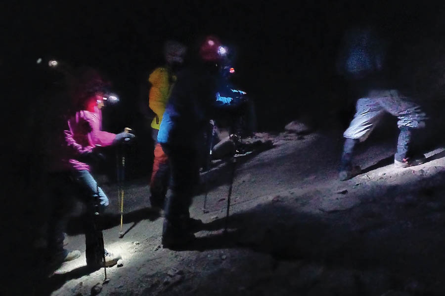 The midnight climb for the summit
