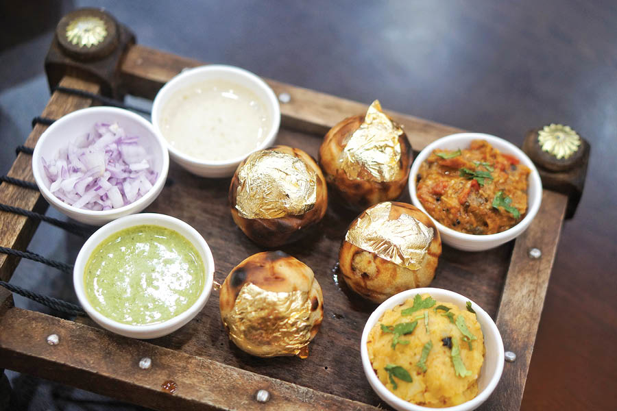 The eatery sells various varieties of litti-chokha, including a ghee litti and the viral 24-carat gold litti
