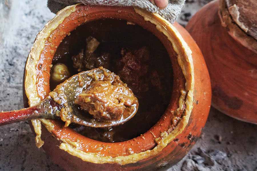 The popular Champaran mutton or Ahuna Mutton