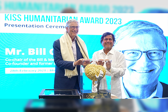 Bill Gates was conferred KISS Humanitarian Award 2023 by Prof (Dr) Achyuta Samanta